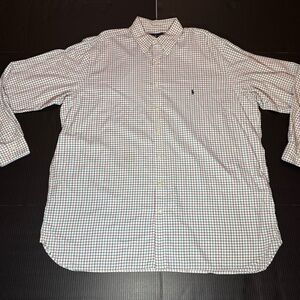 Ralph Lauren White Checkered Casual Long Sleeve Button Down Shirt